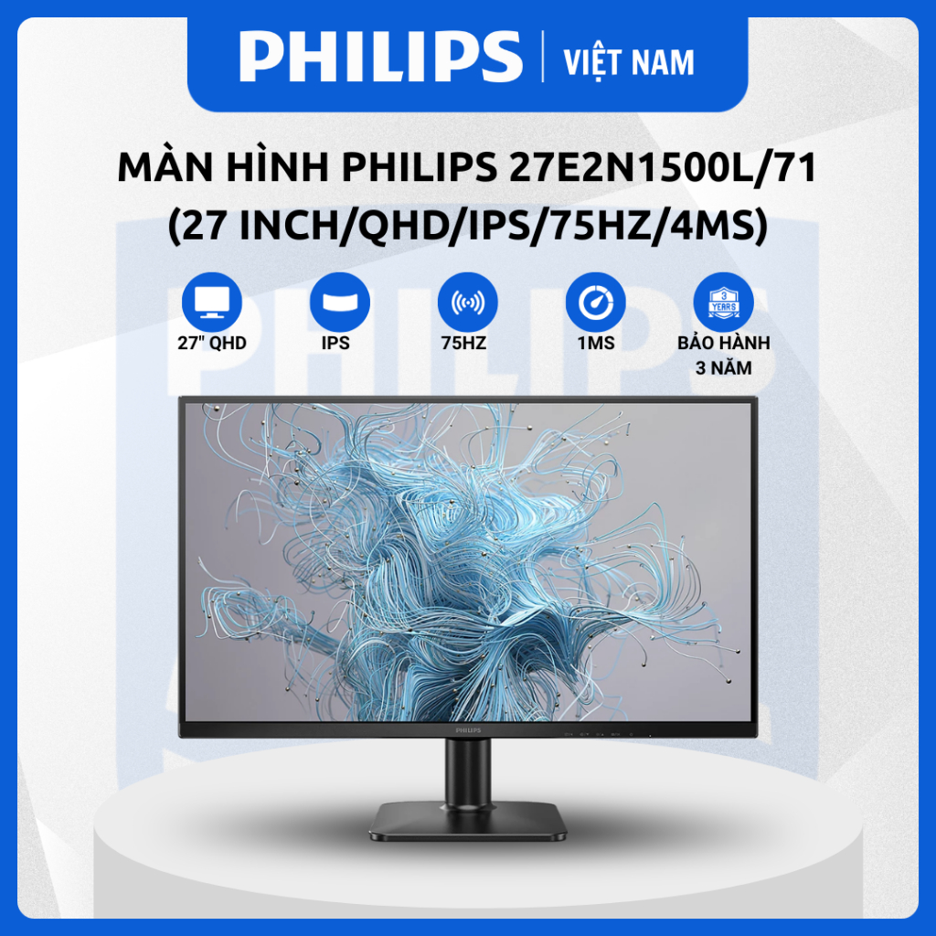 Màn hình văn phòng Philips 27E2N1500L/71 (27 inch/QHD/IPS/75Hz/4ms) - CHÍNH HÃNG
