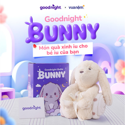 (Quà tặng không bán) Bộ chăn thú bông Goodnight Bebe Bunny