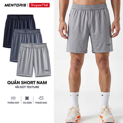 Quần Short Nam MENTORIS Vải Dot Texture Thoáng Khí, Co Giãn Tốt, Form Gọn Gàng MASR26S016