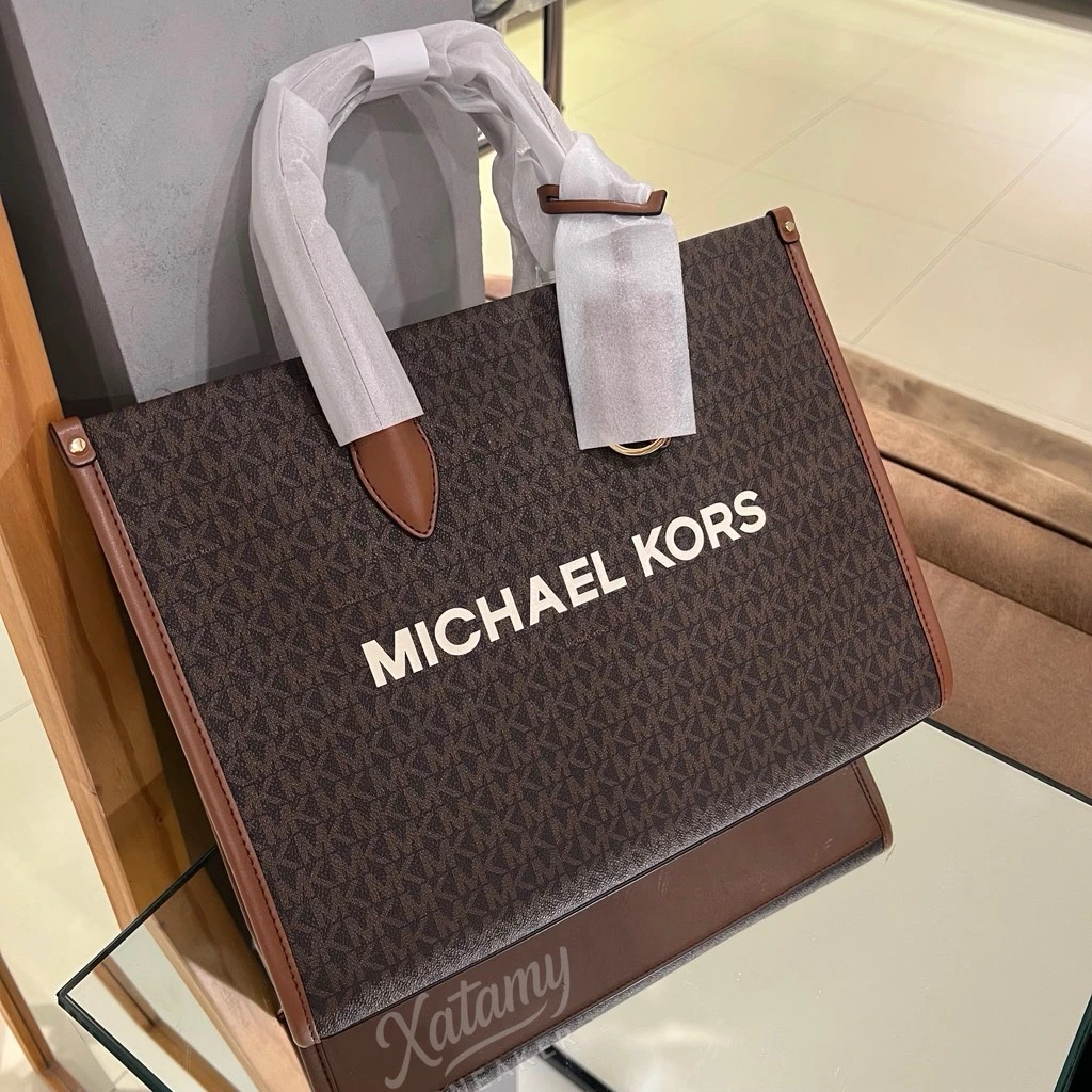Túi MK Mirella Medium Signature Logo Tote Bag Brown (Bill Mỹ)