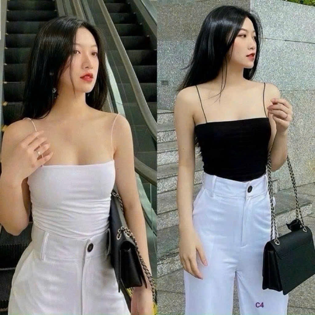 Áo hai dây bigsize nữ kiểu croptop cúp ngực dành cho Chuppy quyến rũ đơn giản cá tính dễ phối từ 58-120kg DB