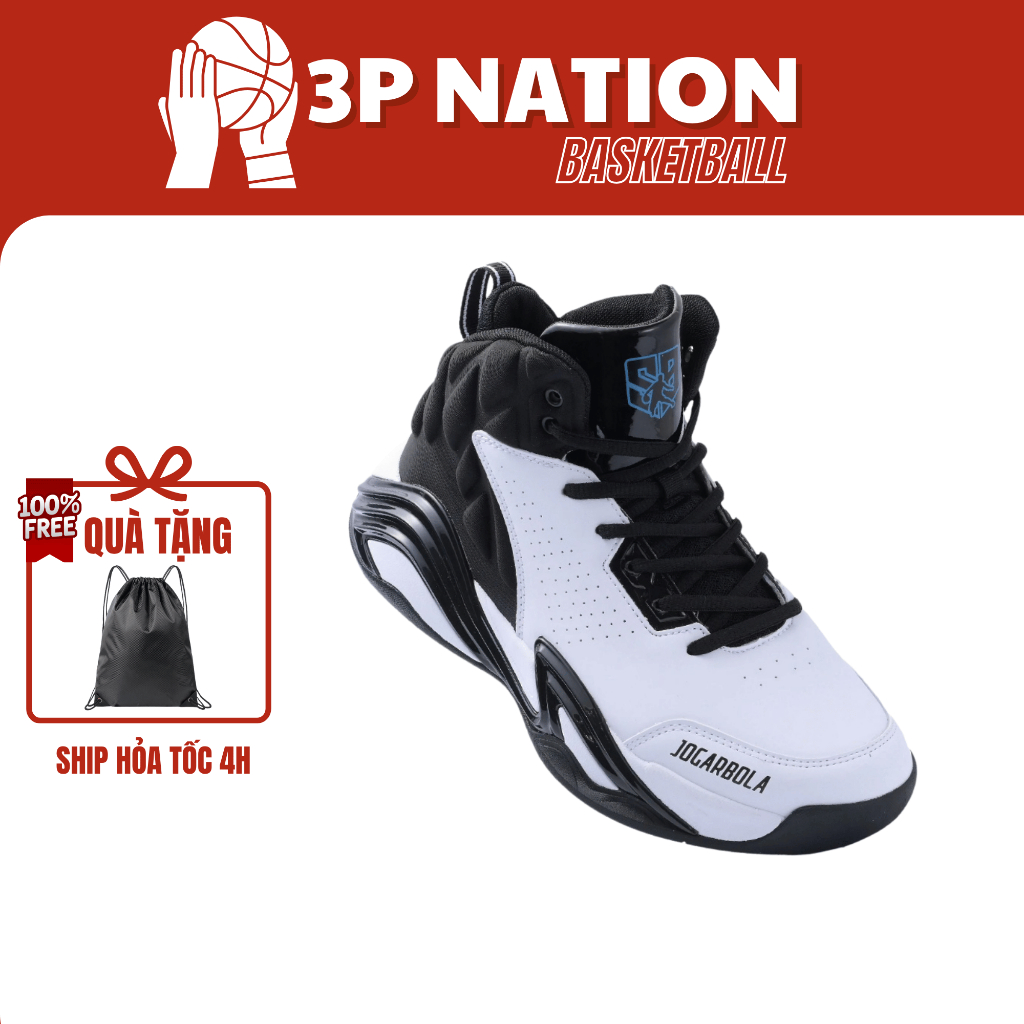 Giày bóng rổ cổ cao nam Attack Ace Stepback x Jogarbola chơi indoor/outdoor, giày thể thao nam