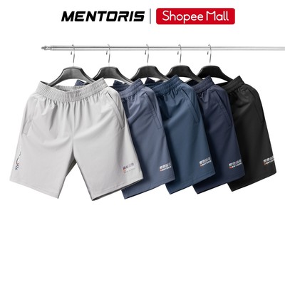 Quần Short Thể Thao Nam MENTORIS Vải Texture Dệt Vân Ngang, Co Giãn Thoáng Khí, Form Vừa Vặn MASR26S017