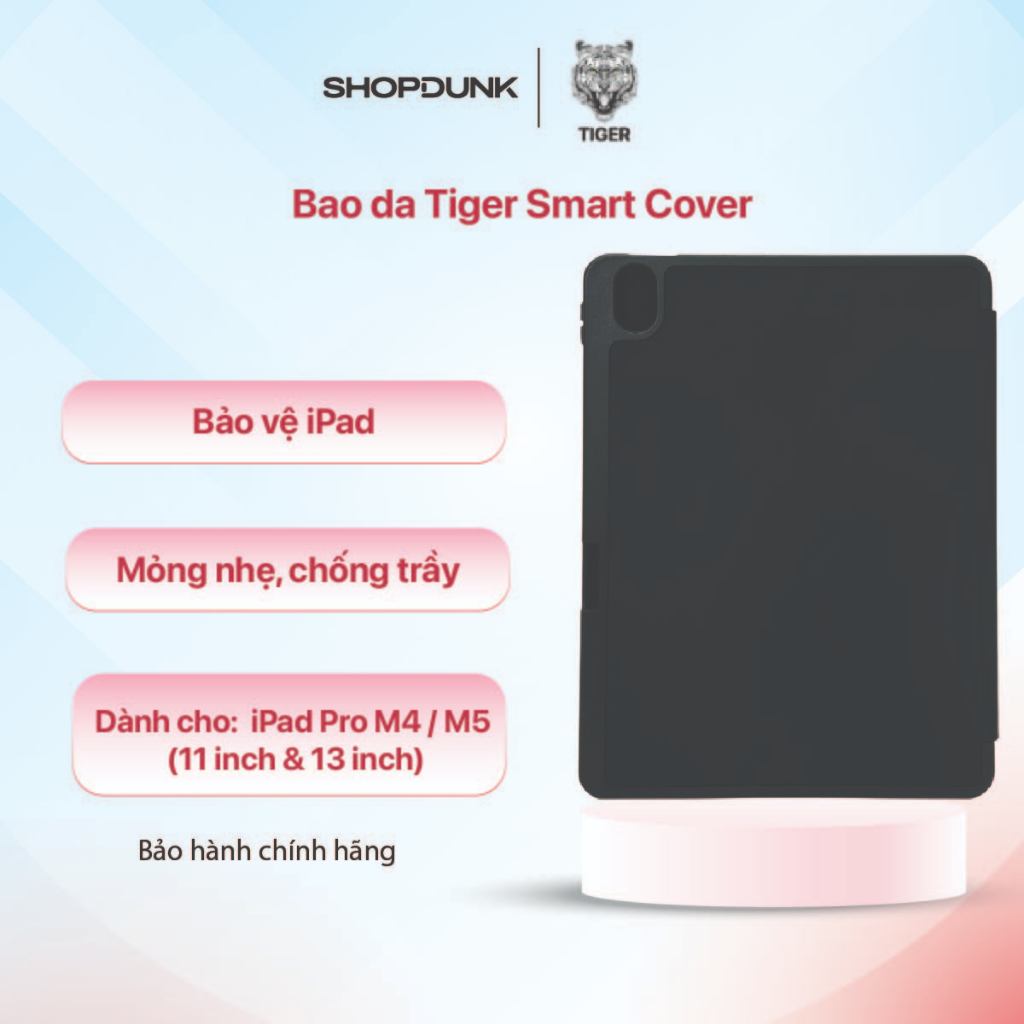 Bao da Tiger Smart Cover dành cho iPad Pro M4 / iPad Pro M5 (11 inch & 13 inch)