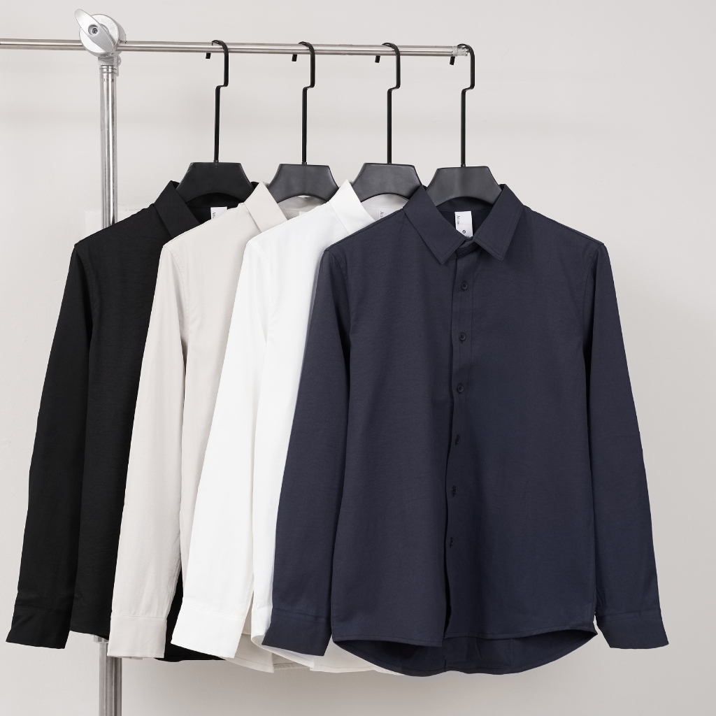 Áo Sơ Mi Nam Dài Tay ATINO 100% Polyester Mềm Nhẹ Thoáng Mát L.4.4421