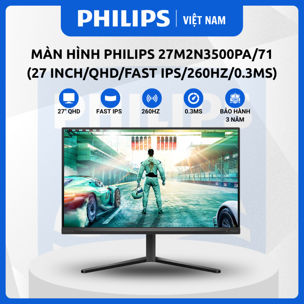 Màn hình Philips 27M2N3500PA (27 inch/QHD/Fast IPS/260Hz/0.3ms/Loa) - CHÍNH HÃNG