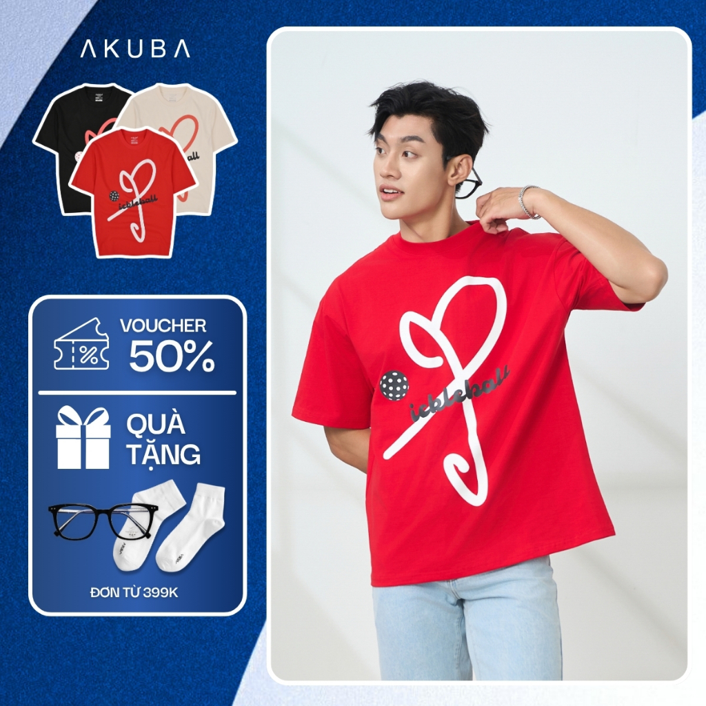 Áo Thun Tay Ngắn Pickleball AKUBA Form Oversize Vải Cotton 2 Chiều Phong Cách Năng Động | 01JP1121