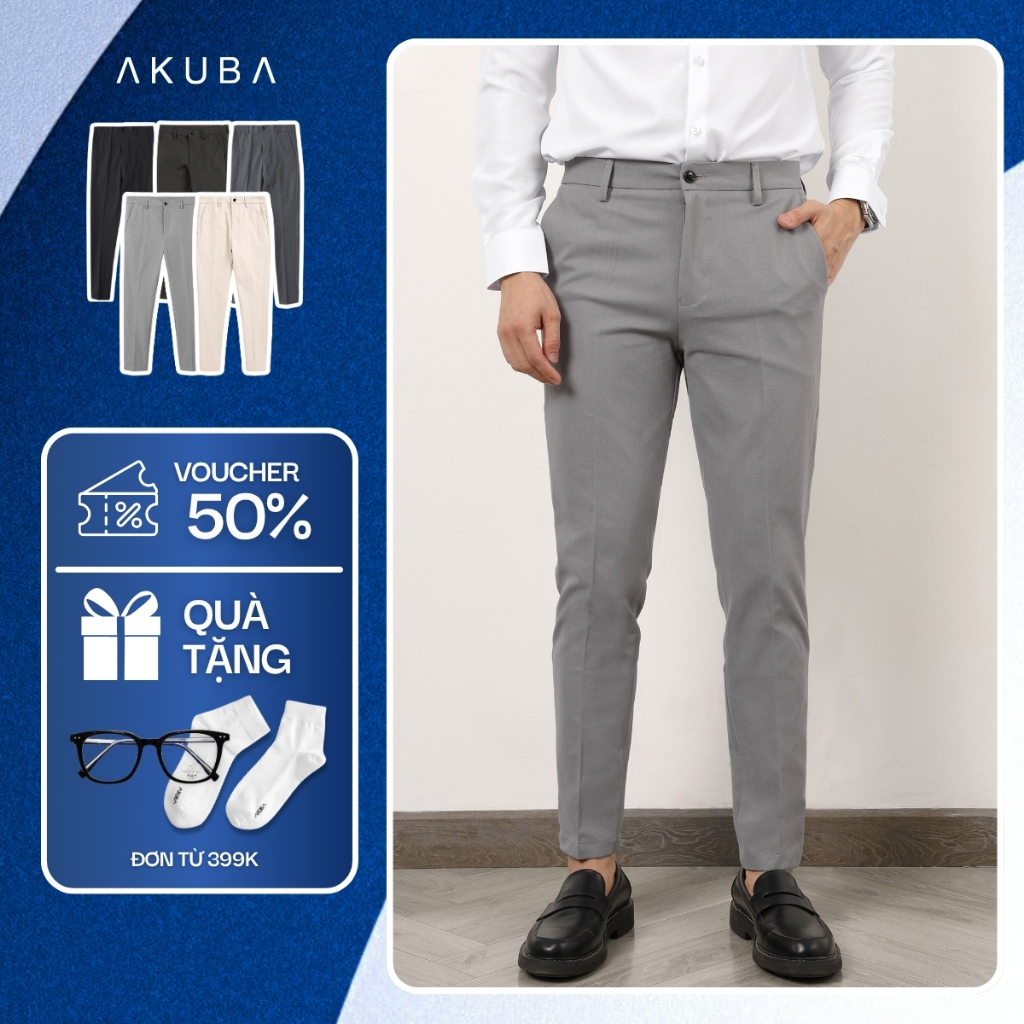 Quần Tây Nam AKUBA Cao Cấp Slimfit Công Sở Tôn Dáng, Trẻ Trung | 02E710