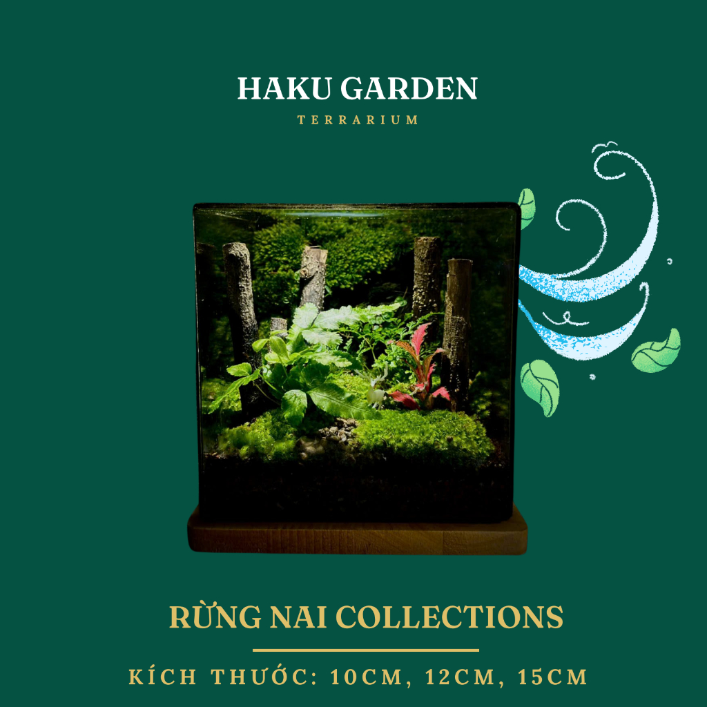 Bể Terrarium Nai trong rừng (kèm đèn gỗ và túi quà)