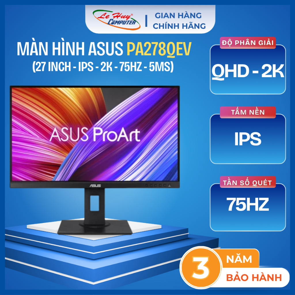 Màn Hình Đồ Họa ASUS ProArt PA278QEV (27 inch - IPS - 2K - 75Hz - 5ms) - Hàng Chính Hãng