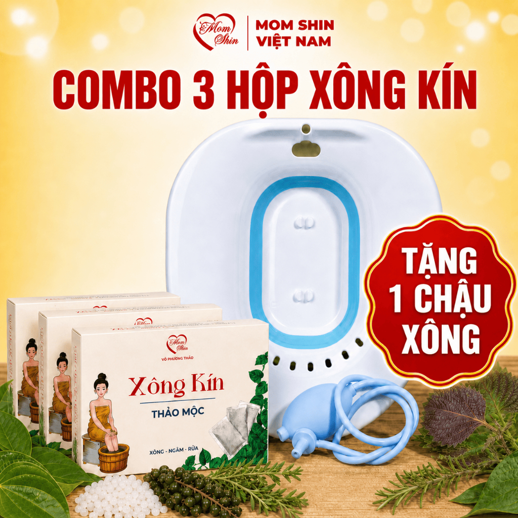[Tặng Chậu Xông] Combo 3 Hộp Xông Vùng Kín Mom Shin [ 39 Túi Lọc ] | Vũ Phương Thảo Mom Shin