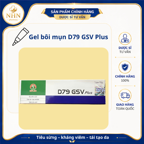 D79 GSV Plus (15g) - Gel bôi ngừa mụn ẩn, Giảm thâm, Kiểm soát dầu nhờn, Tái tạo da