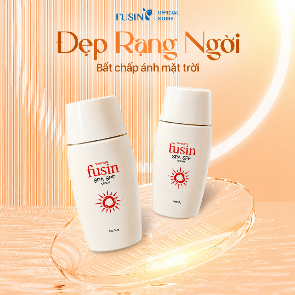 Kem chống nắng kiềm dầu nâng tone cho da dầu FUSIN SPA SPF - Lọ 50g