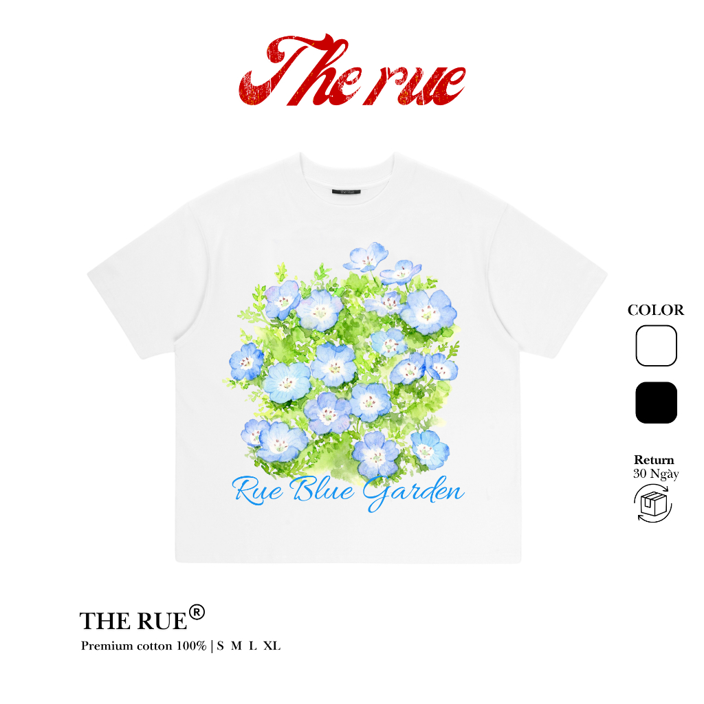 Áo Thun Oversize " Rue Bloom Garden " Unisex Chất Cotton 250GSM -  Rue Bloom.sg