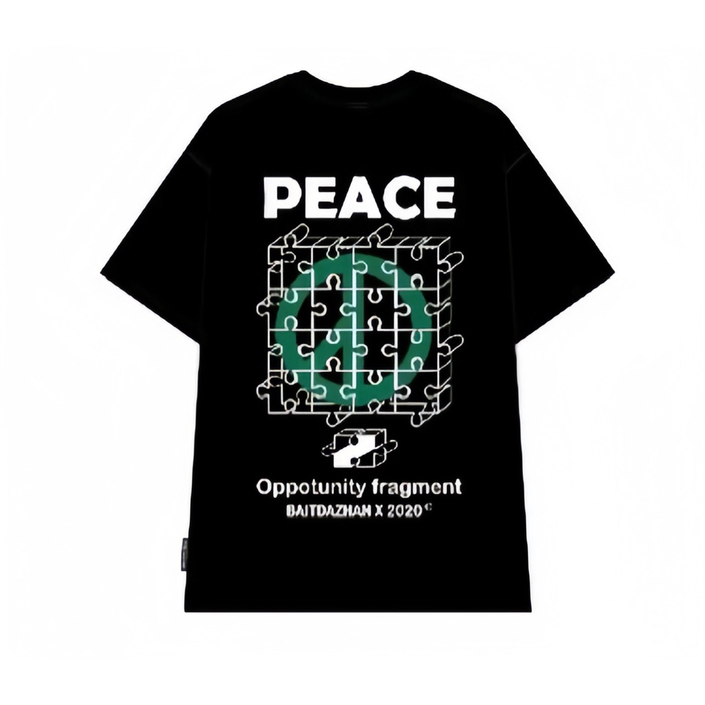 (PASS QUẦN ÁO) Áo phông CLOUDZY DOMINION PEACE unisex tay lỡ dáng rộng oversize đen