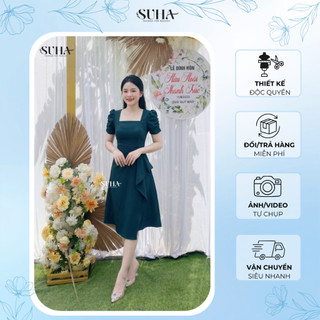 Váy nữ công sở  nhún eo cổ vuông Orla Dress V818 SUHA