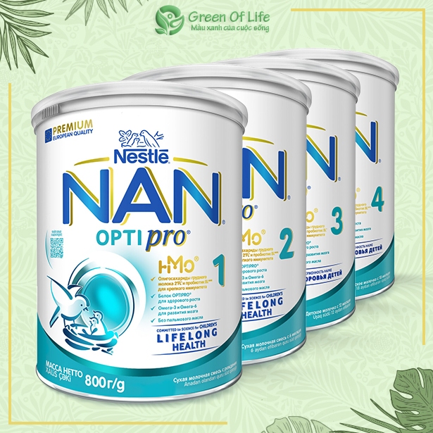 GREENOFLIFE    Sữa Bột NAN Optipro HMO Nga số 1-2-3-4 800G