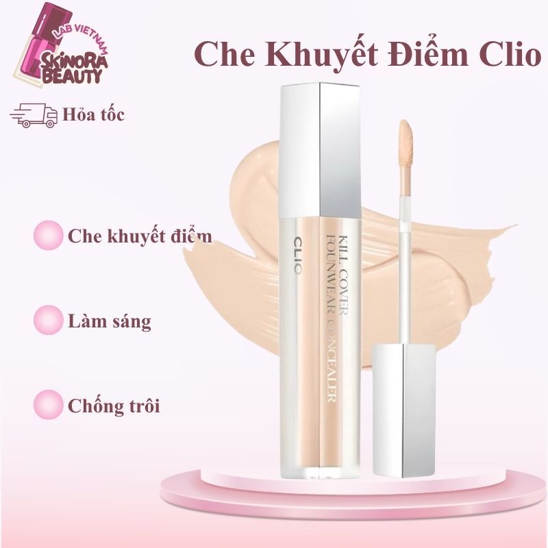 Che Khuyết Điểm Clio Kill Cover Founwear Concealer Kem Che Khuyết Điểm CLIO Làm Sáng Makeup Lâu Trôi
