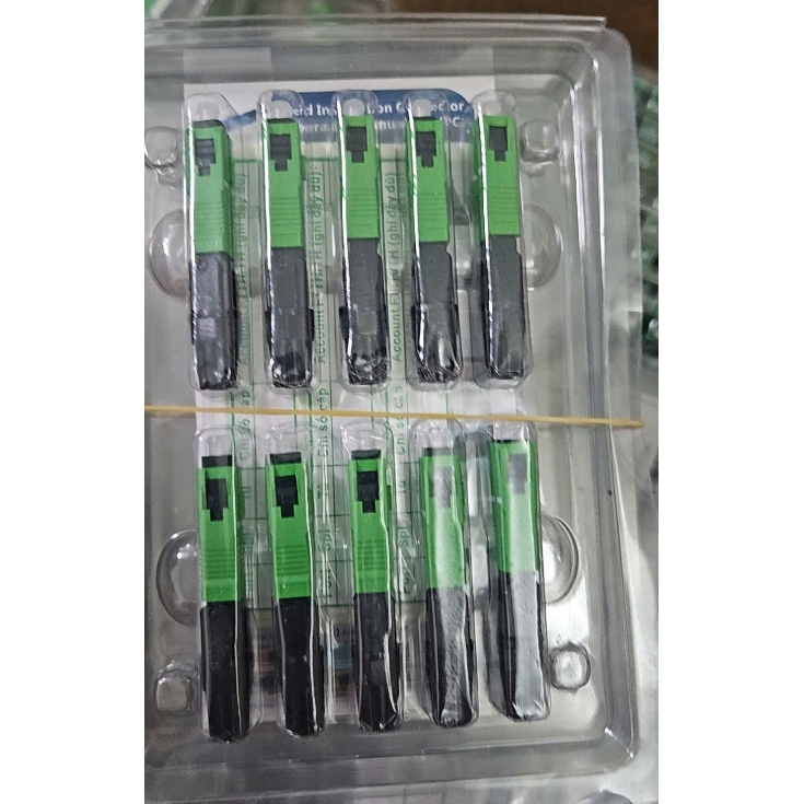 Vỉ 10 Đầu nối quang nhanh FC SC/APC GPON - Fast connector SC/APC FPT, AJW đuôi tròn
