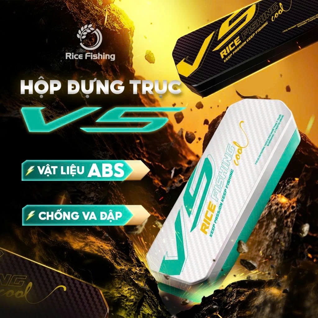 Hộp đựng trục câu V5 RICE FISHING chất liệu  ABS chống va đập đài 6 ngăn HP-21