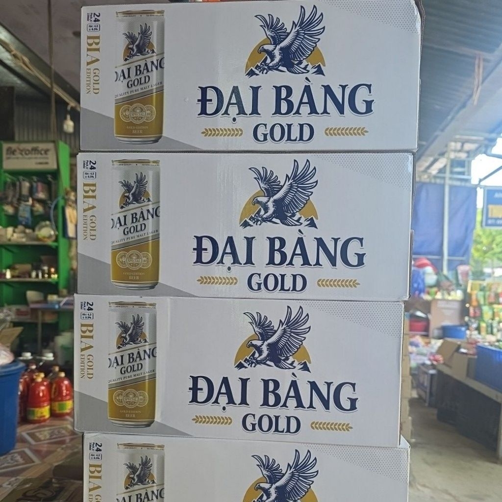 Bia lon BEER Gold star thùng 24 lon độ cồn 4,0 v/v, Đại Bàng,Sao bạc