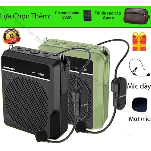 Loa Máy Trợ Giảng Không Dây 2.4G Aporo T25 T26 T18 T28 T58 (Chọn thêm: Túi da Aporo, Củ Sạc)