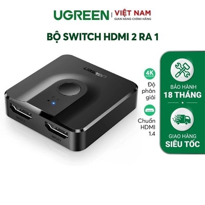 [SVIP ONLY] Bộ Switch HDMI 2 ra 1 Ugreen CM217 | Độ phân giải 4K | HDMI 1.4 | BH 18 tháng 1 đổi 1 | 50966