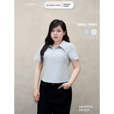 Áo polo dáng ôm cổ trụ BIGSIZE (55kg đến 95kg) – 26HAP013 - [BU Bigsize Young]