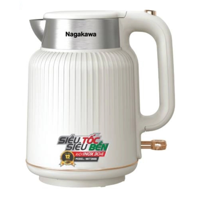 [CHÍNH HÃNG] Bình đun siêu tốc 1.7L Nagakawa NKT2668 - 2 lớp