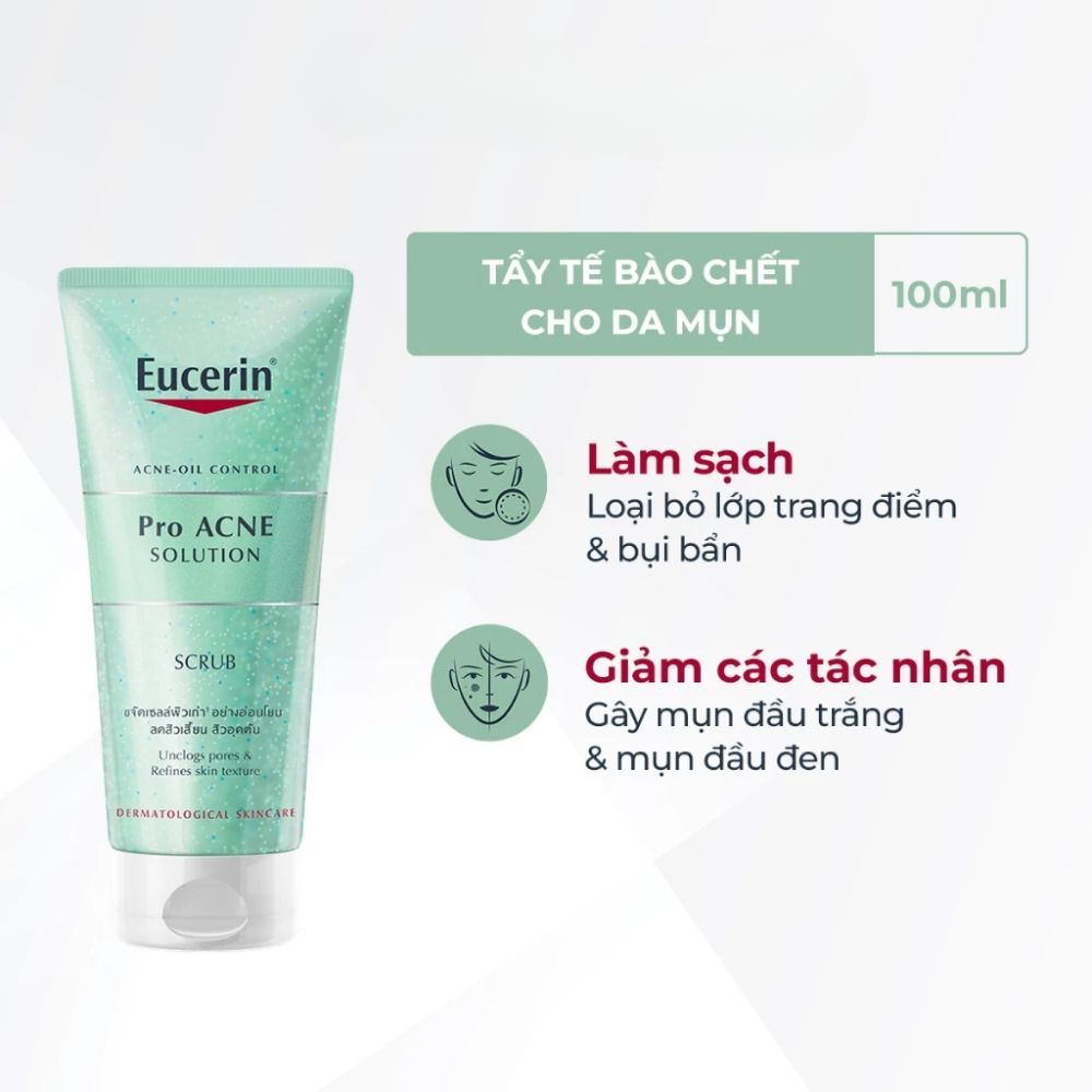 Ảnh 2 của Tẩy tế bào chết Eucerin Pro Acne Scrub giúp làm sạch nhẹ dịu, giúp giảm mụn, ngừa mụn.