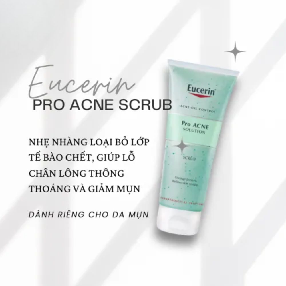 Ảnh 5 của Tẩy tế bào chết Eucerin Pro Acne Scrub giúp làm sạch nhẹ dịu, giúp giảm mụn, ngừa mụn.
