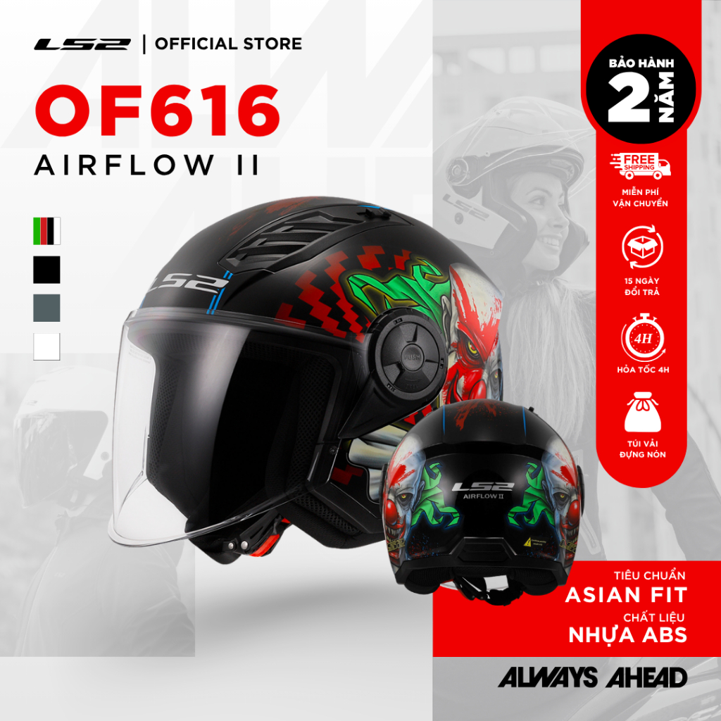 Mũ Bảo Hiểm 3/4 LS2 OF616 Airflow II Helmet – Nhẹ, Thoáng, Chuẩn Đô Thị