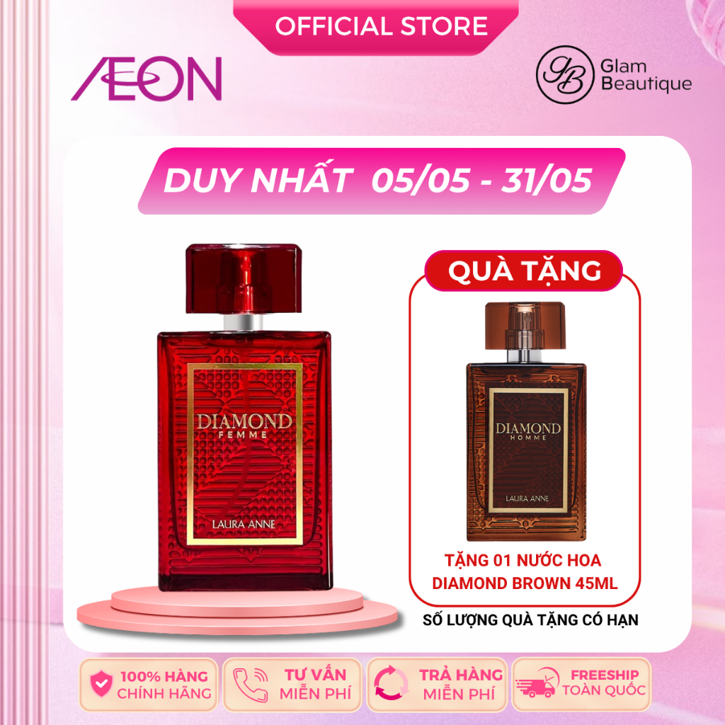 [SALE 4/5 - 31/5] NƯỚC HOA LAURA ANNE DIAMOND FEMME 45ML Glam Beautique