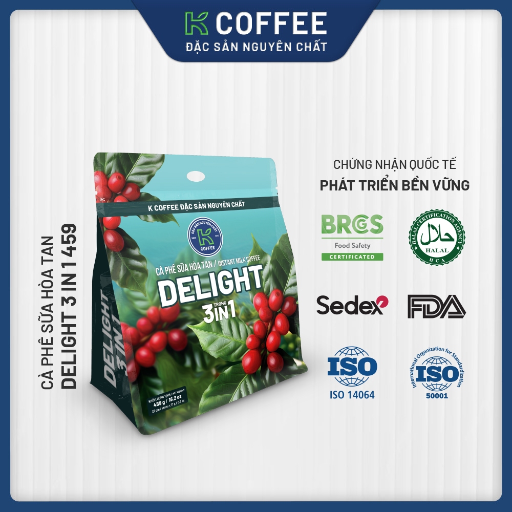 Cà phê sữa hòa tan K Coffee Delight 3in1 459g