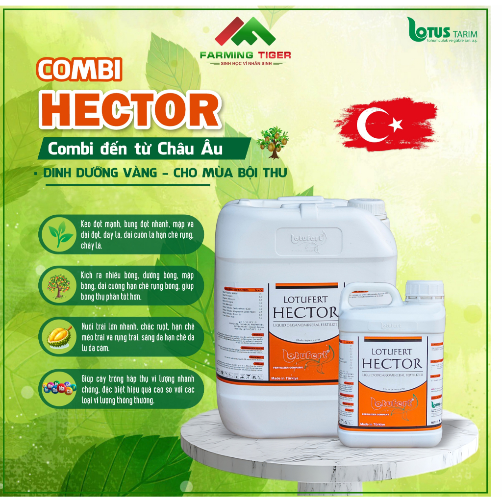COMBI HECTOR - Phân bón lá hữu cơ tổng hợp - Nhập khẩu Thổ Nhĩ Kỳ ( 5 lít - 20 lít )