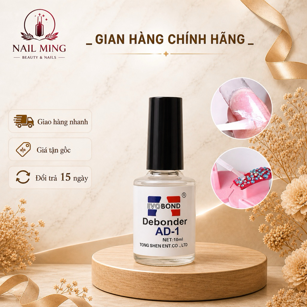 Nước sáng đá nail AD - Nước tháo đá tháo móng giả 10ml Nailbnd