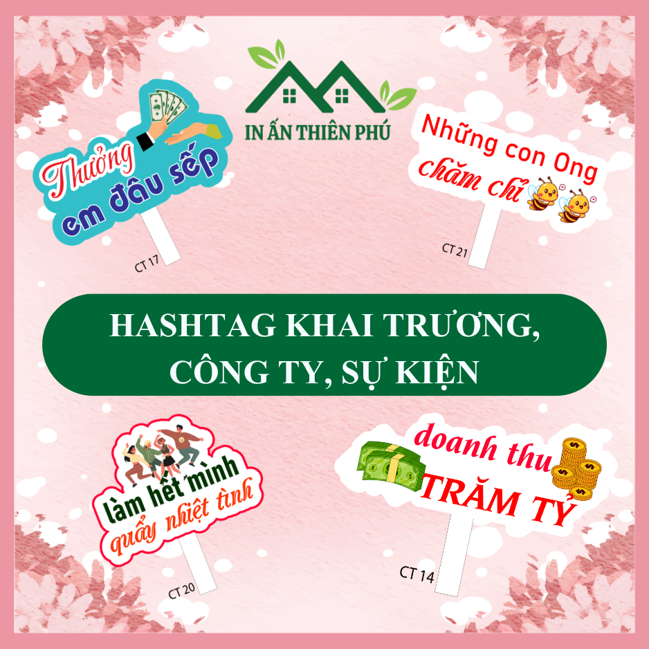 Hashtag Khai Trương, Hashtag Công Ty, bảng chụp hình khai trương, công ty, sự kiện - thiết kế miễn p