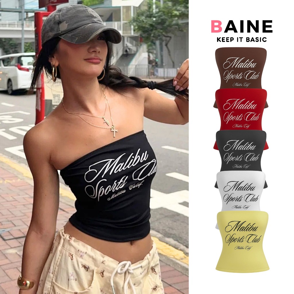 Áo ỐNG MALIBU Kiểu In Hình Nhiều Màu DD30, Áo Quây Nữ Chất Thun Borip Lụa BAINE