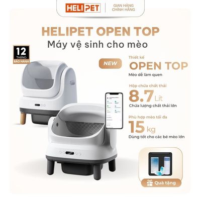[Tặng Thảm] Nhà Vệ Sinh Lớn Cho Mèo, Máy Vệ Sinh, Dọn Phân Mèo HELIPET OPEN TOP