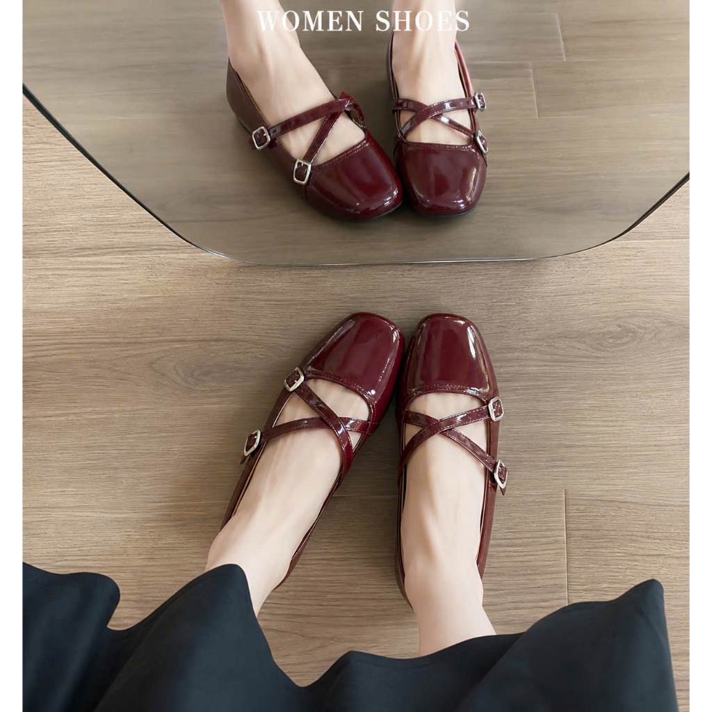 Giày búp bê lolita 2 Quai Nữ Thời Trang mũi vuông WINDY BB-0247 | BigBuy360 - bigbuy360.vn