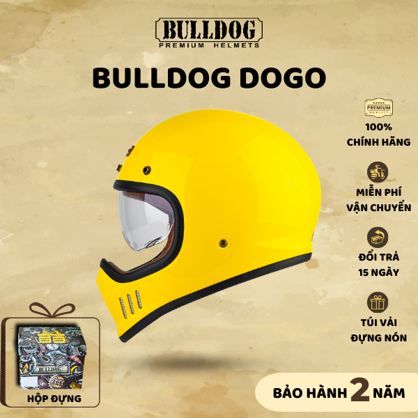 Mũ Fullface Bulldog Dogo – Classic Nguyên Khối, Chuẩn ECE & QCVN