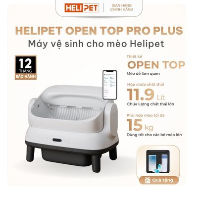 Máy Dọn Phân Mèo Tự Động, Nhà Vệ Sinh, Máy Vệ Sinh Lớn Cho Mèo HELIPET OPEN TOP PRO PLUS