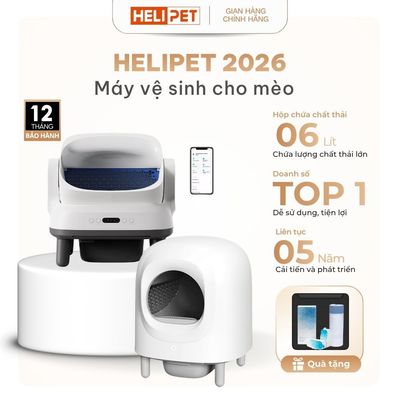 [Tặng Thảm] Máy Dọn Phân Mèo Tự Động, Máy Vệ Sinh Cho Mèo HELIPET 2026