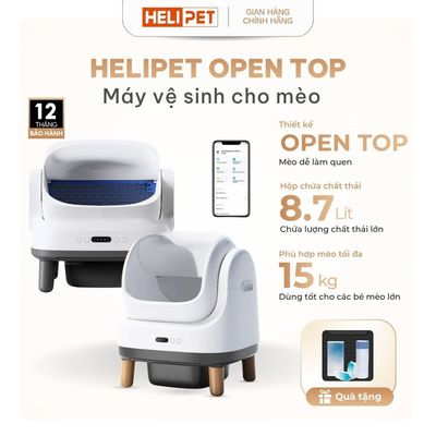 [Tặng Thảm] Máy Dọn Vệ Sinh Cho Mèo HELIPET OPEN TOP 2026 Bản Quốc Tế Kết Nối Wifi