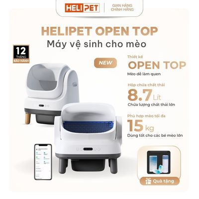 [Tặng Thảm] Máy Dọn Phân Mèo Tự Động, Nhà Vệ Sinh Lớn Cho Mèo HELIPET OPEN TOP