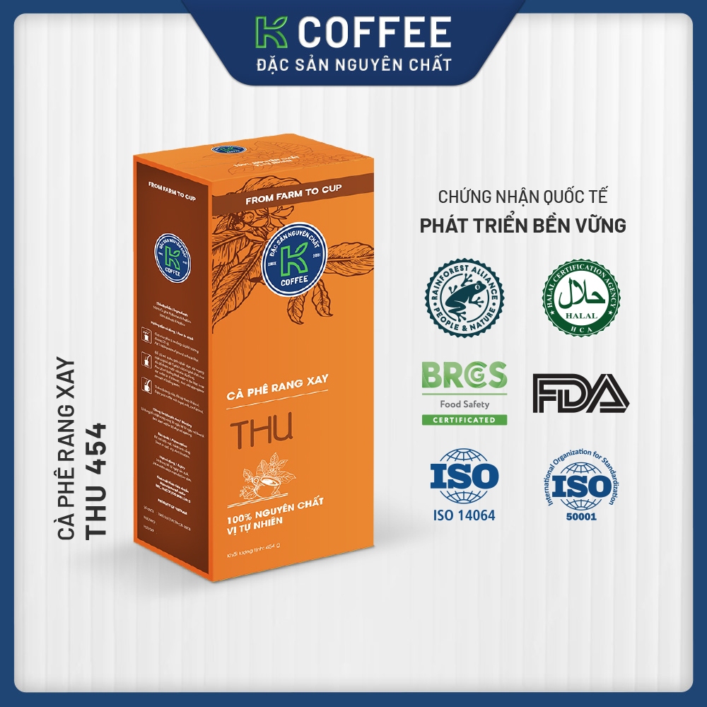 Cà phê Rang xay Đặc sản Nguyên chất Pha phin K Coffee K Thu 454g