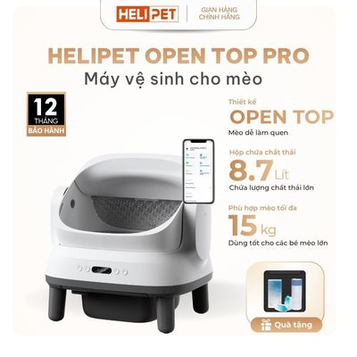 [Tặng thảm] Máy Dọn Phân Mèo Tự Động HELIPET OPEN TOP PRO 2026
