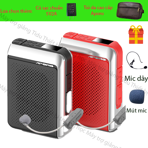 Loa máy trợ giảng không dây Aporo T18 Plus 2.4G Wifi Bluetooth 5.0 (Lựa chọn Túi Da Aporo và Củ Sạc 