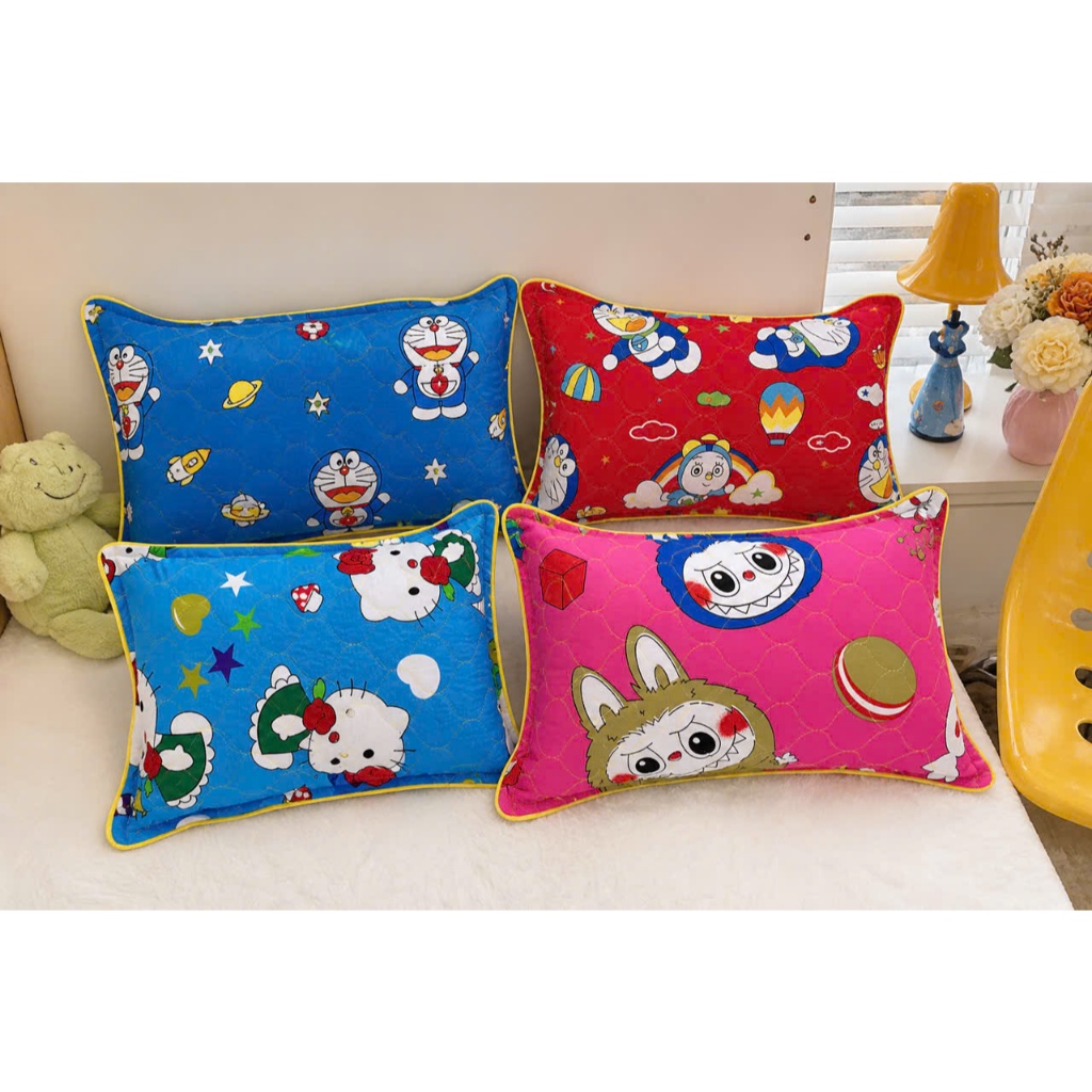 Áo Gối trẻ em 30x45 cho bé từ 1 đến 6 tuổi, vỏ gối trần bông, có khóa kéo, nhỏ gọn cho bé mang đi họ