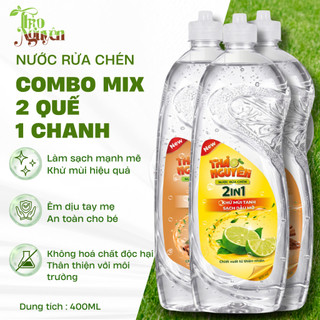 Combo 3 chai nước rửa bát ,nước rửa chén 400 ml Thảo nguyên – Hương Chanh/ Quế  – hỗ trợ giảm mùi tanh – sạch dầu mỡ